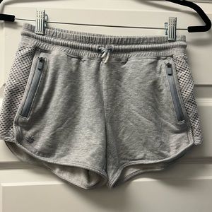 Athleta Girl Sweatshorts Heather Gray with white netting Size L/12